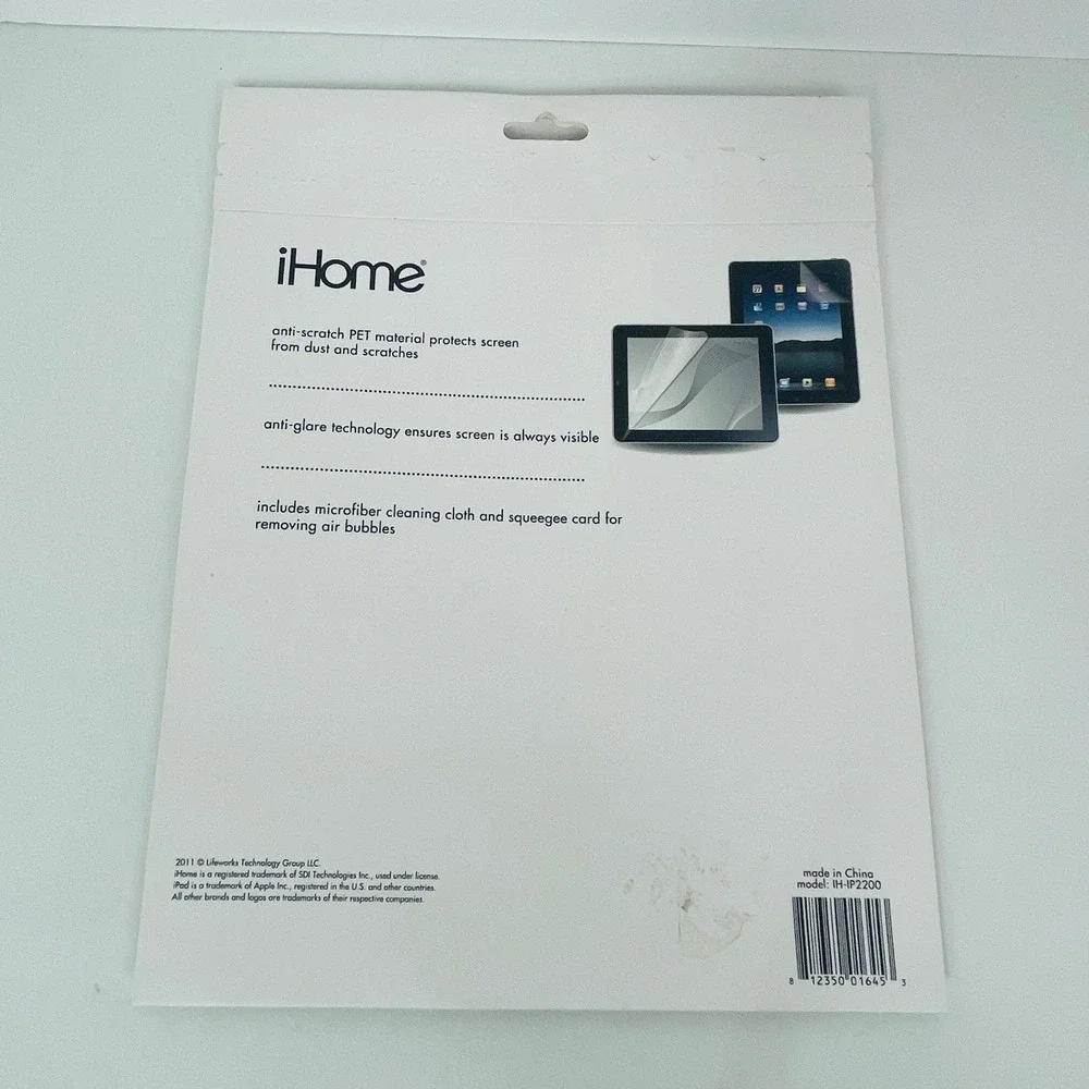 iHome Screen Protector iPad 2 IH-IP2200 Clear Anti-Scratch Anti-Glare NEW